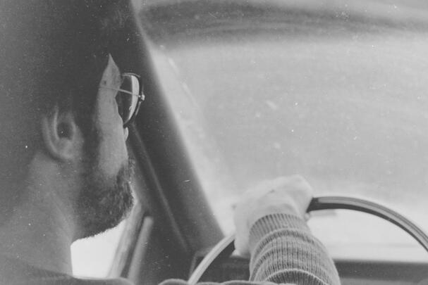 Dad behind the wheel